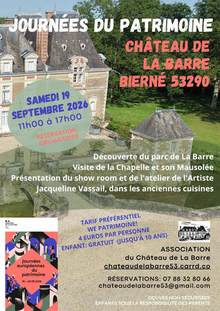 Journées du Patrimoine au Château de La Barre
